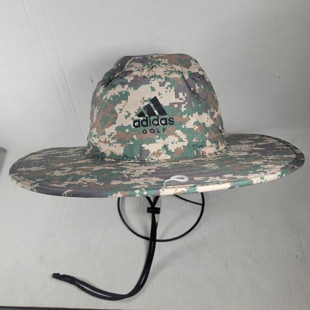 Adidas Golf Green Camo Wide-Brim Hat UV Protection Size S/M